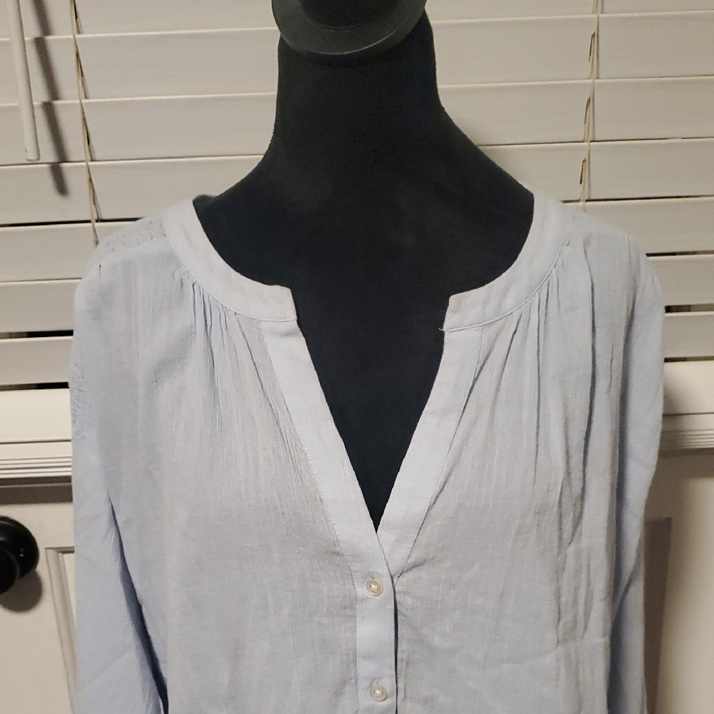 Loft Soft Blue Button-Down Shirt - image 3